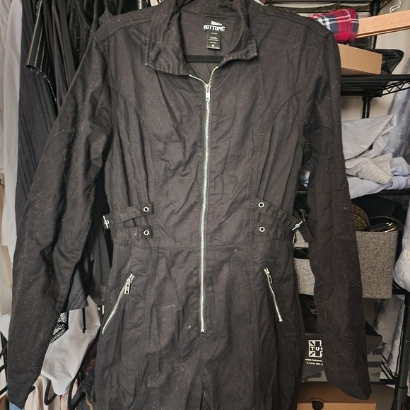 Hot Topic Black Grommet Long Sleeve Jumpsuit, M - Picture 4 of 5